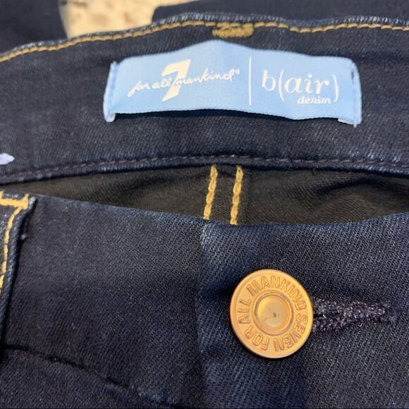 7 for all Mankind The Skinny Dark Denim Color Size 27 - Picture 6 of 11